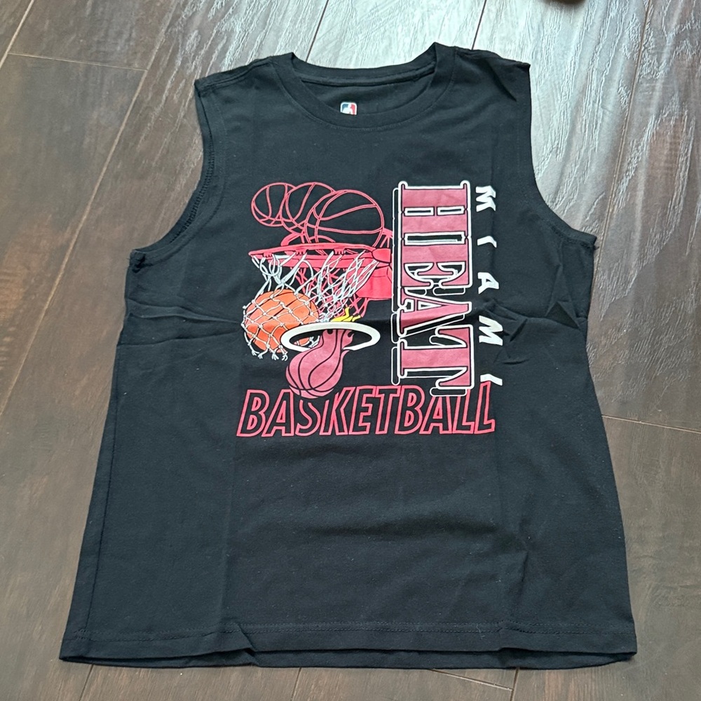 Black Miami Heat Basketball Sleeveless Shirt L14-16